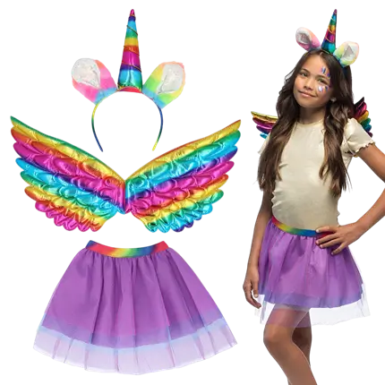 Children's Rainbow Unicorn Kit - Fairy Fantasy Disguise Accessories