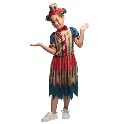 Girl's Evil Clown Disguise 10-12 years - Halloween Horror Costume