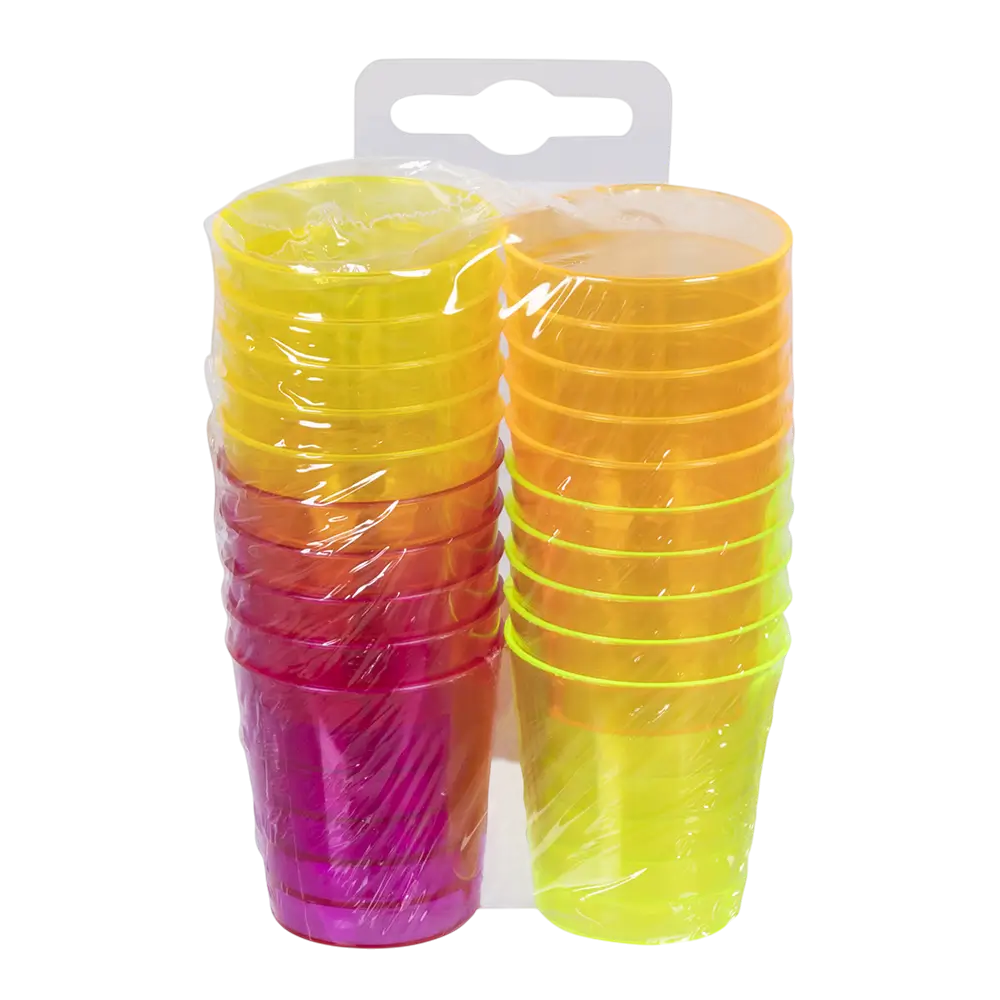 20 reusable UV fluorescent shot glasses 50 ml