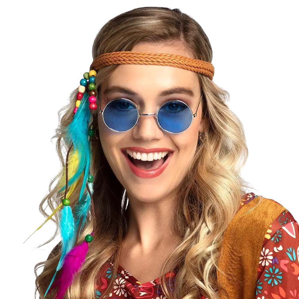Hippie party glasses John blue