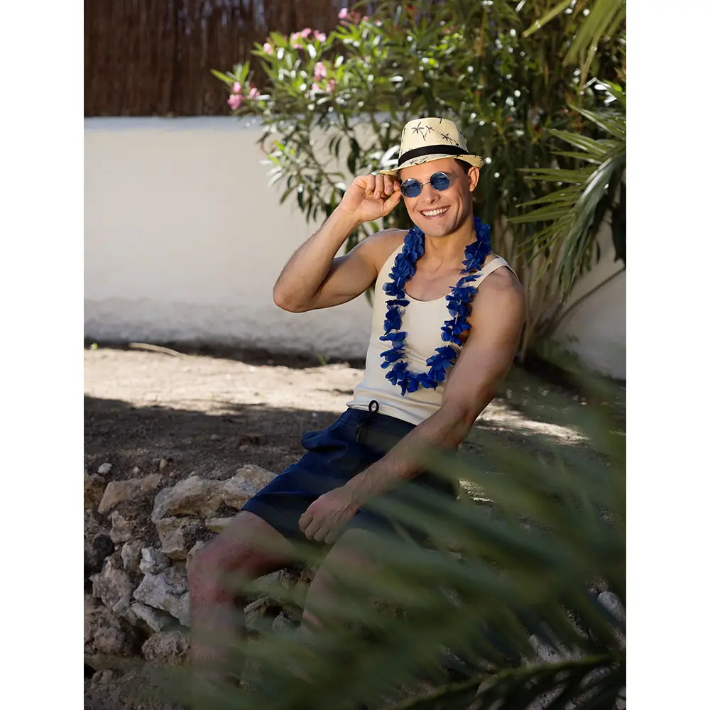 Hippie party glasses John blue