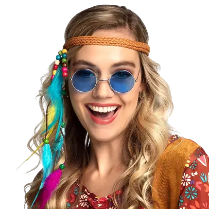 Hippie party glasses John blue