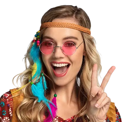 Hippie party glasses John pink