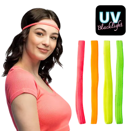 4 Neon elastic headbands
