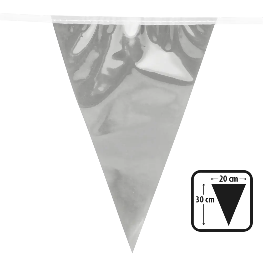 Silver metallic pennant garland
