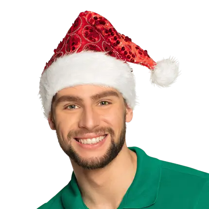 Christmas hat with red sequins