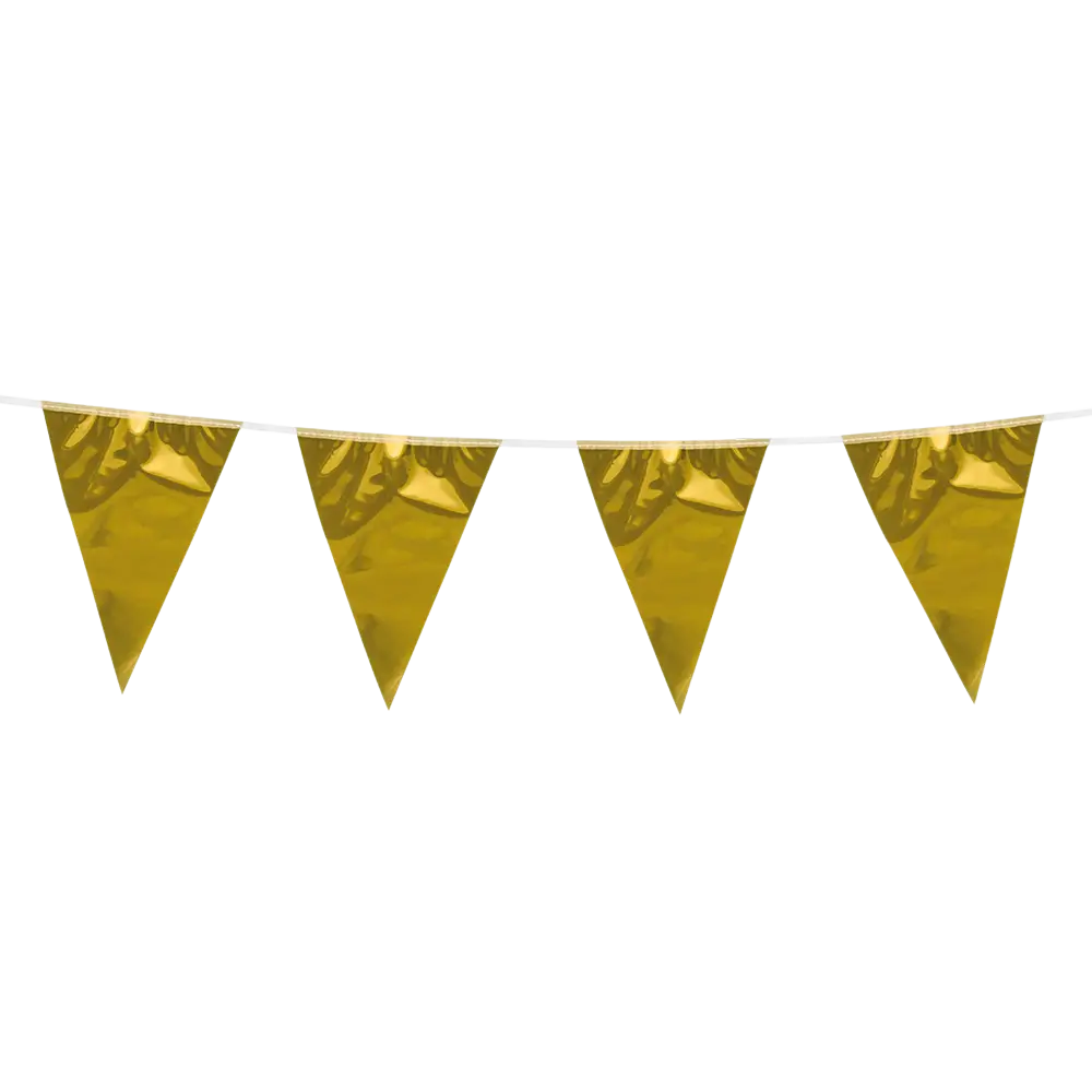 Gold metallic pennant garland