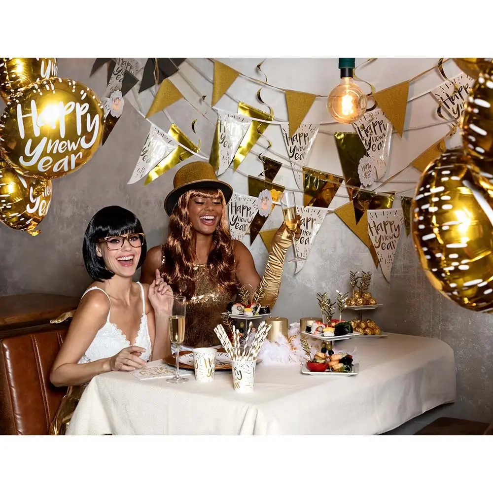 Gold metallic pennant garland