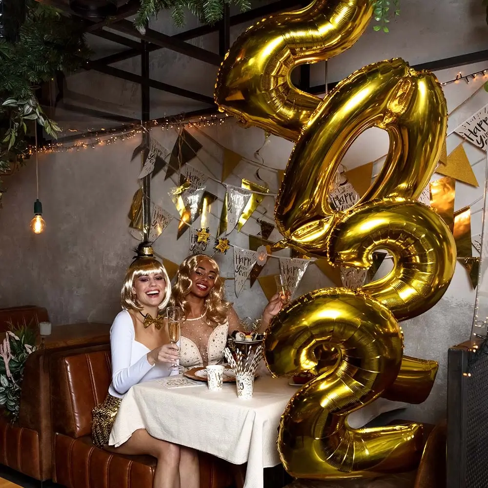 Gold metallic pennant garland