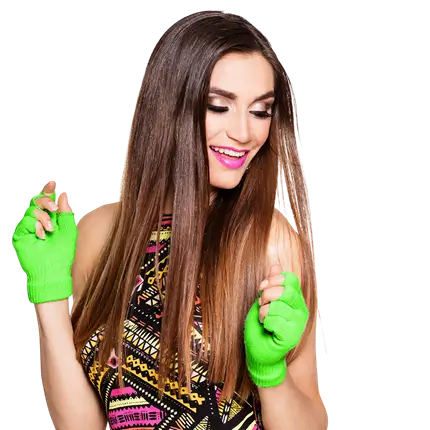 Fluorescent green wool mitt
