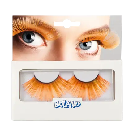 Orange fluorescent false eyelashes