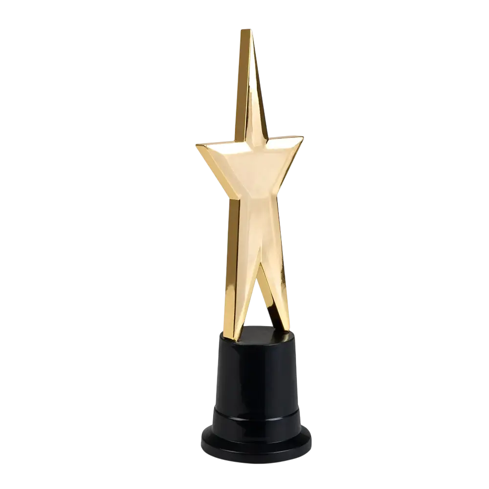 Gold star trophy