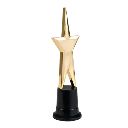 Gold star trophy