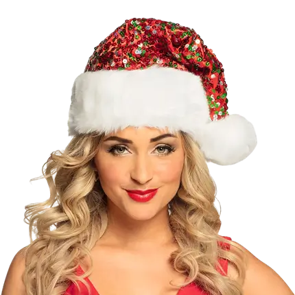 Christmas hat with coloured sequins