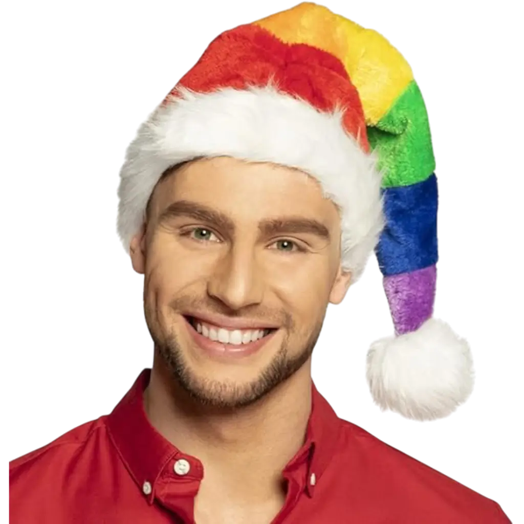 Rainbow Christmas hat