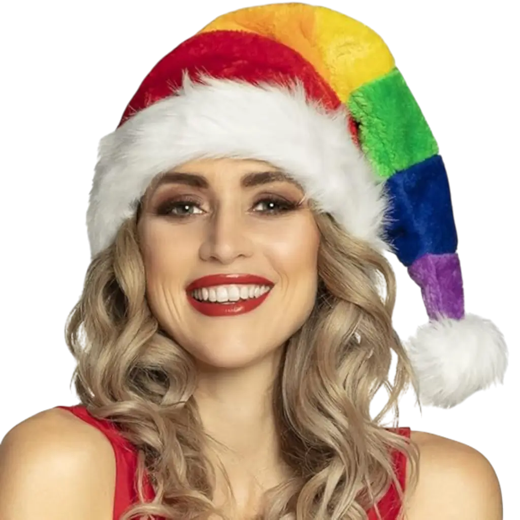 Rainbow Christmas hat