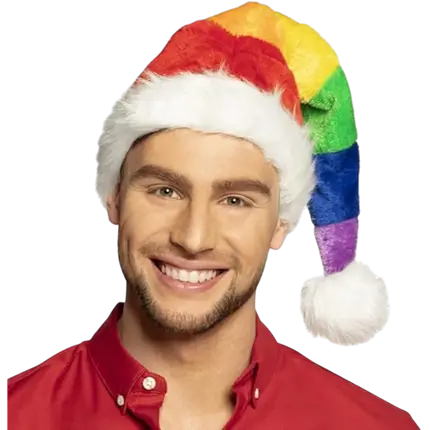Rainbow Christmas hat