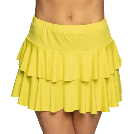 Fluorescent yellow Ruffles mini skirt