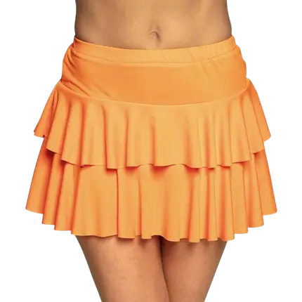 Fluorescent orange Ruffles mini skirt
