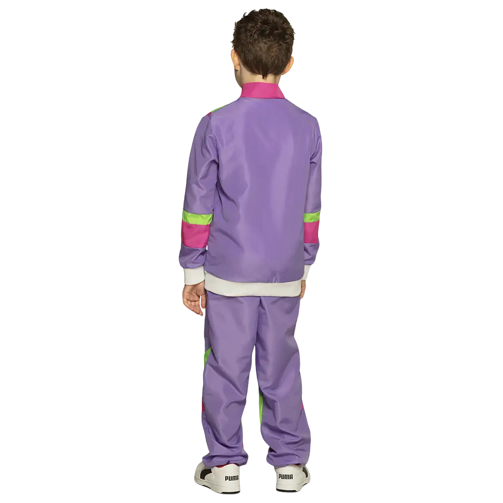 Children's neon purple retro tracksuit disguise - 10-12 years