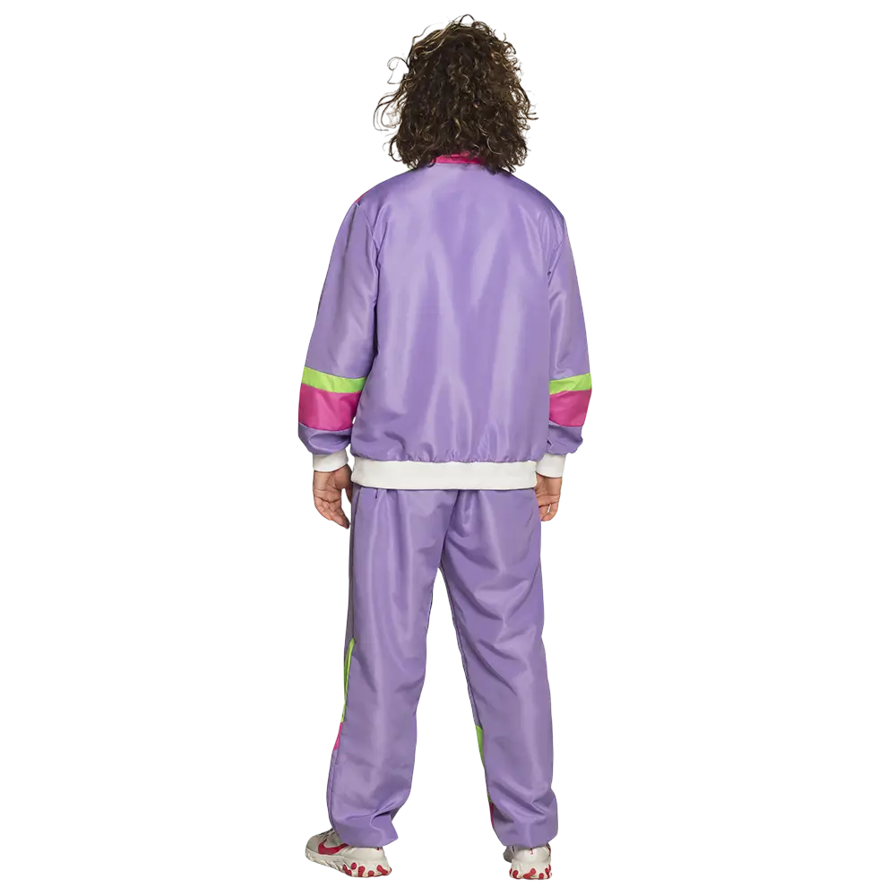 Men's retro neon purple tracksuit disguise - XL