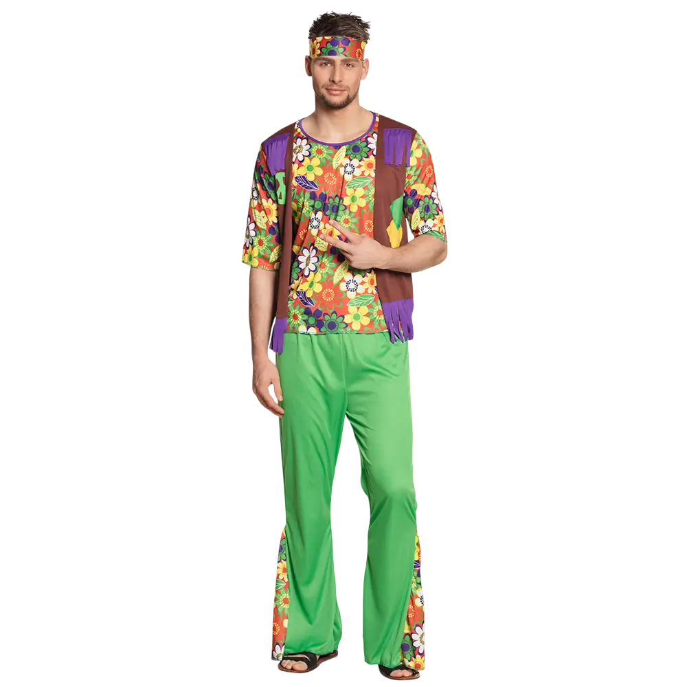 Hippie disguise flowers man