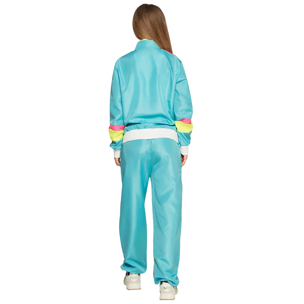 Women's neon blue retro tracksuit - L