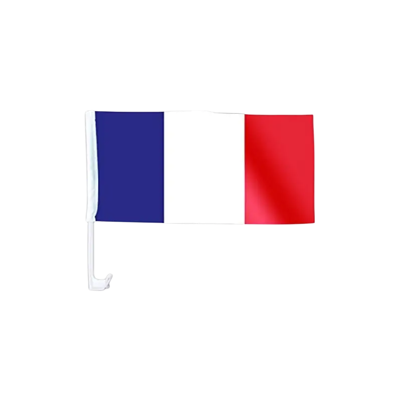 FRANCE polyester car flag with pole 45 x 30 cm