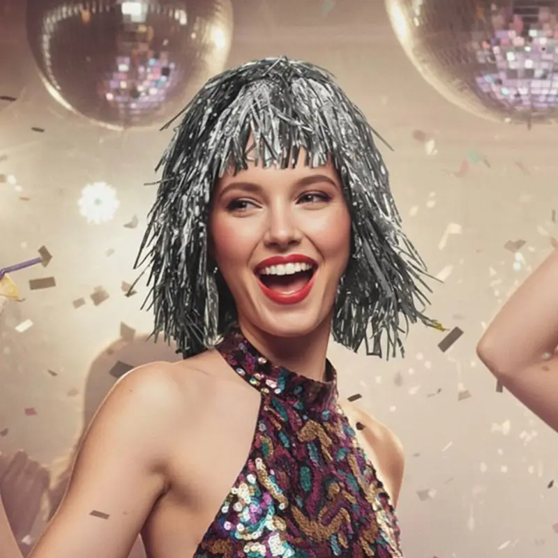 Silver Metallic Wig
