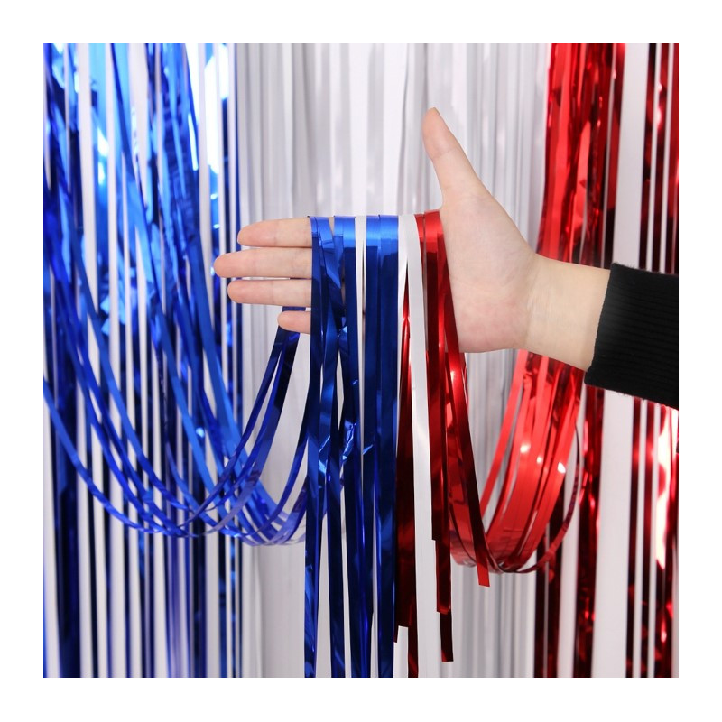 Blue, white and red foil curtain 200 x 100 cm