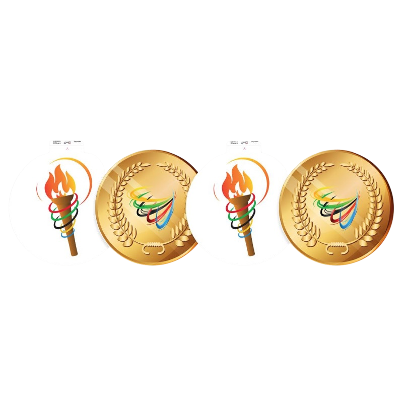 4 Olympic Games cardboard decorations (front/back) - 29 cm