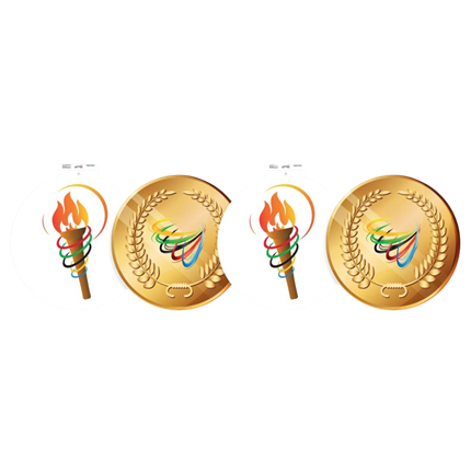 4 Olympic Games cardboard decorations (front/back) - 29 cm