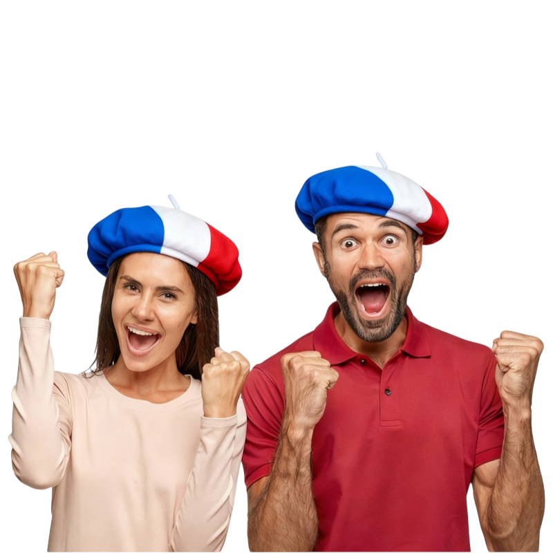 France tricolour felt beret