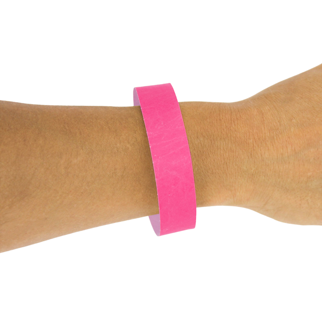 50 PINK paper identification wristbands - tearproof