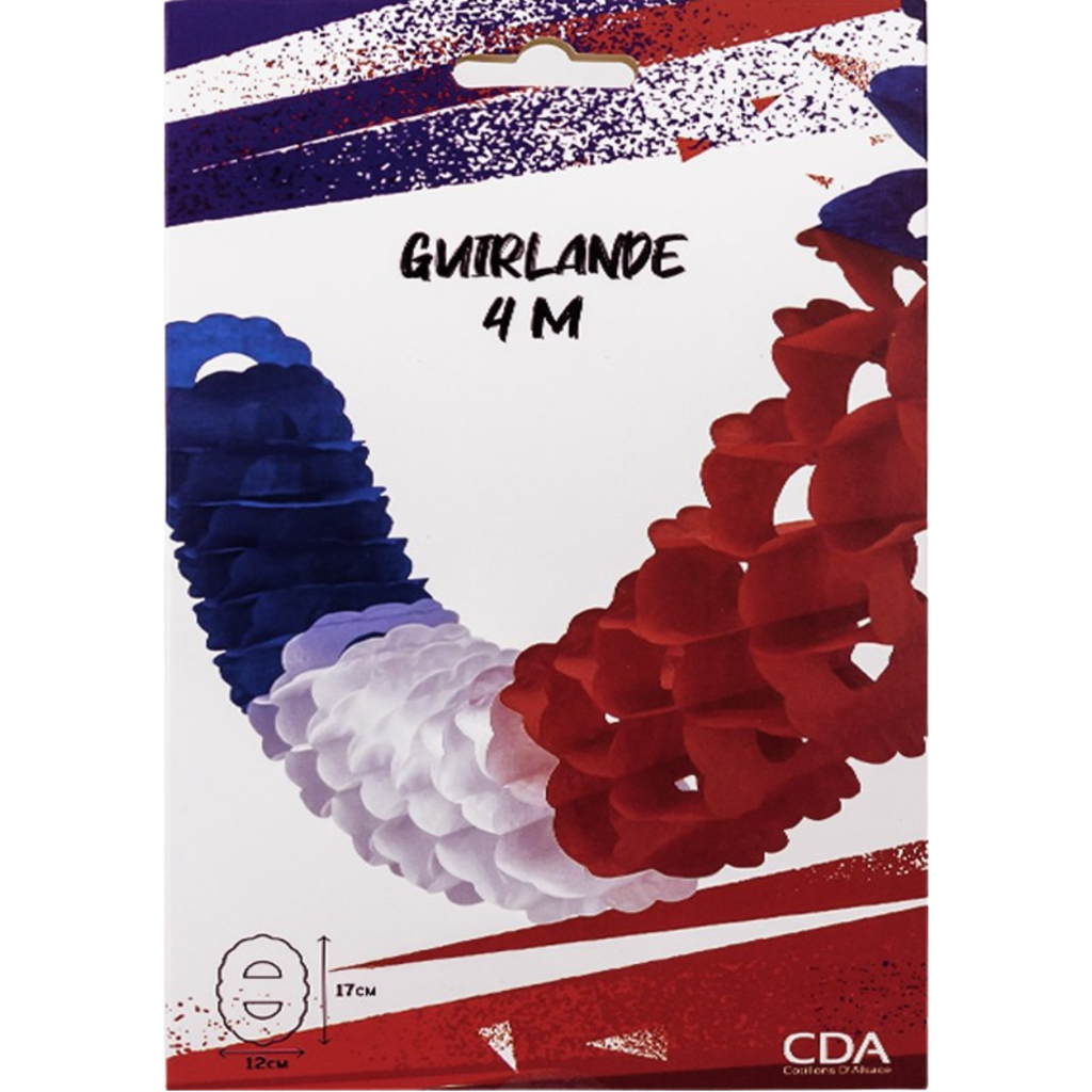 Zinnia garland 4 m France tricolore