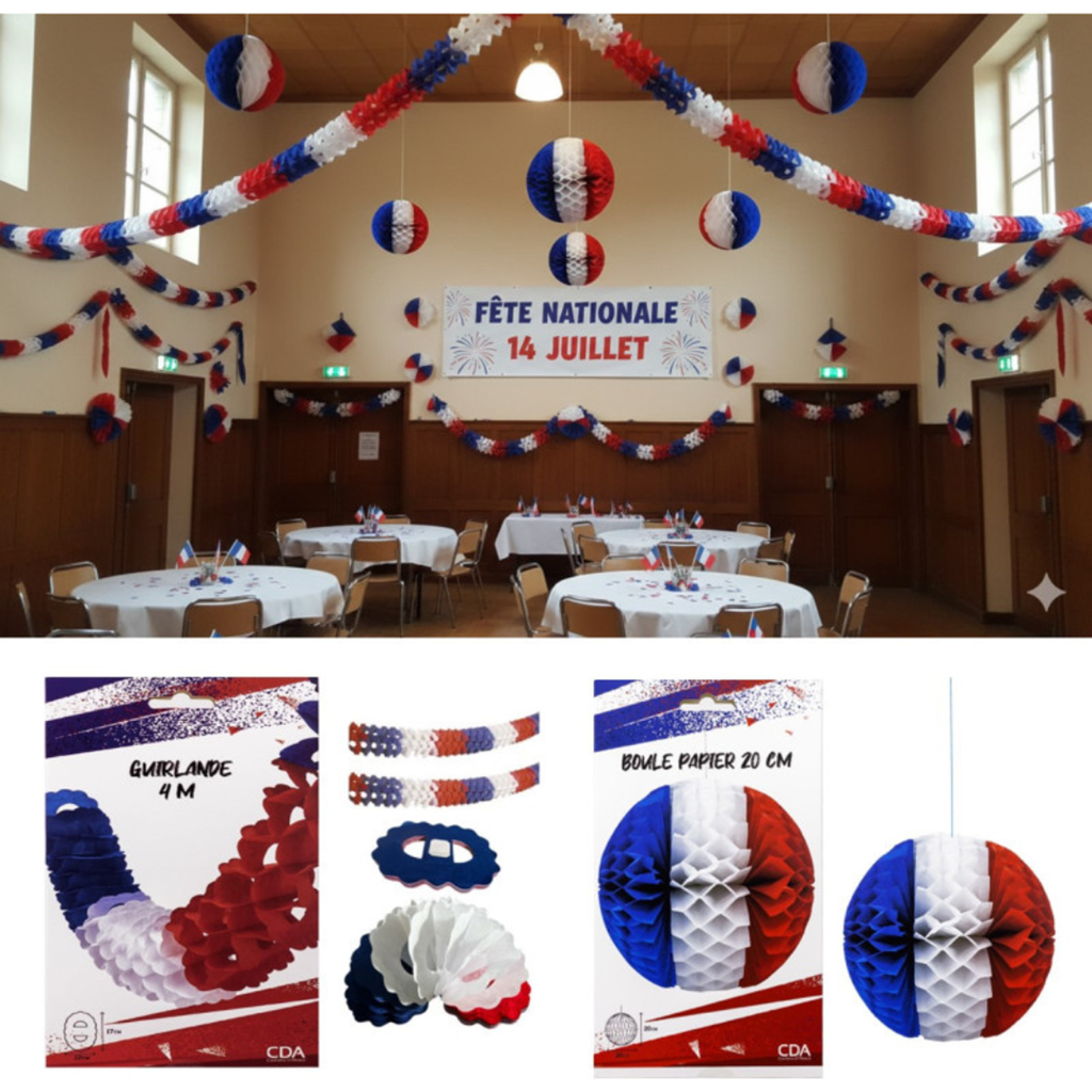 Zinnia garland 4 m France tricolore