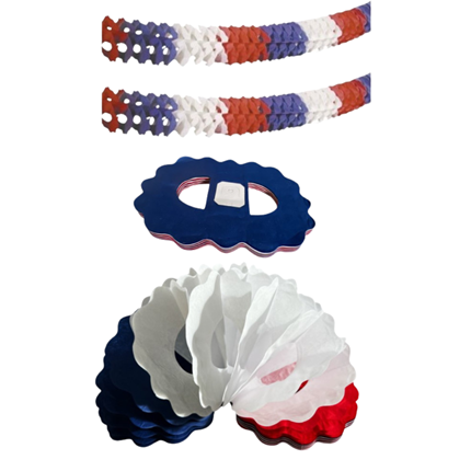 Zinnia garland 4 m France tricolore