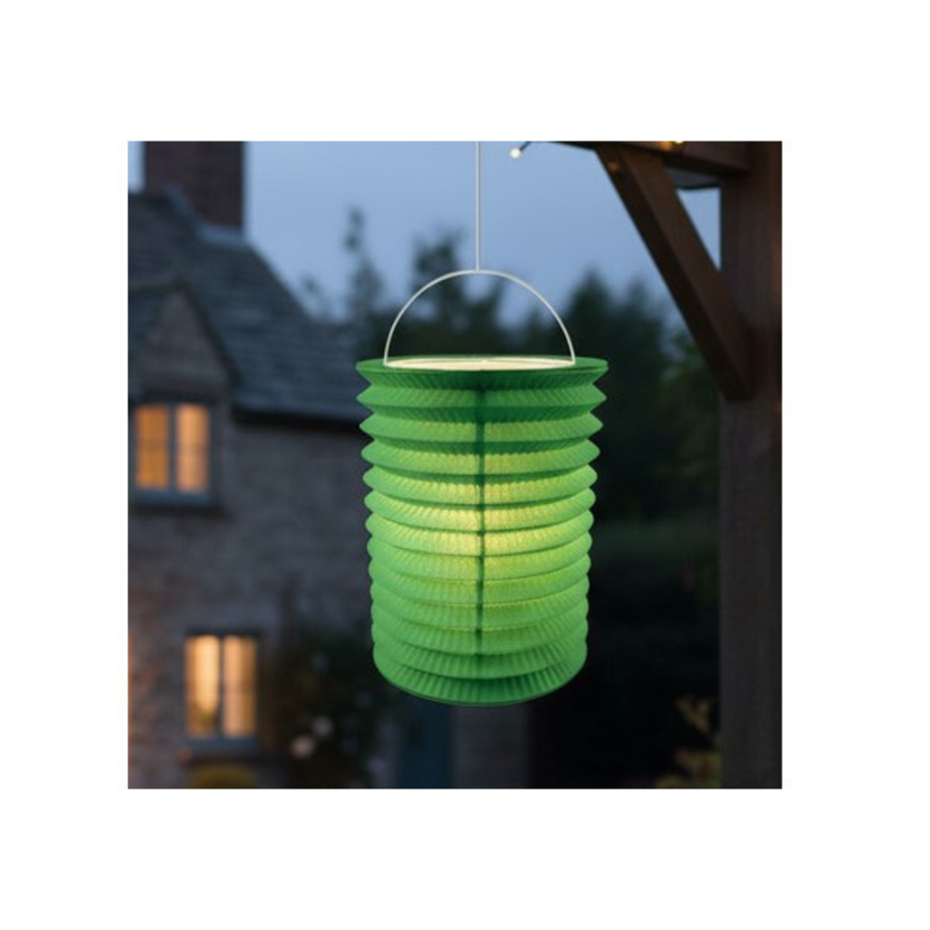 12 Green paper lanterns - 16 cm
