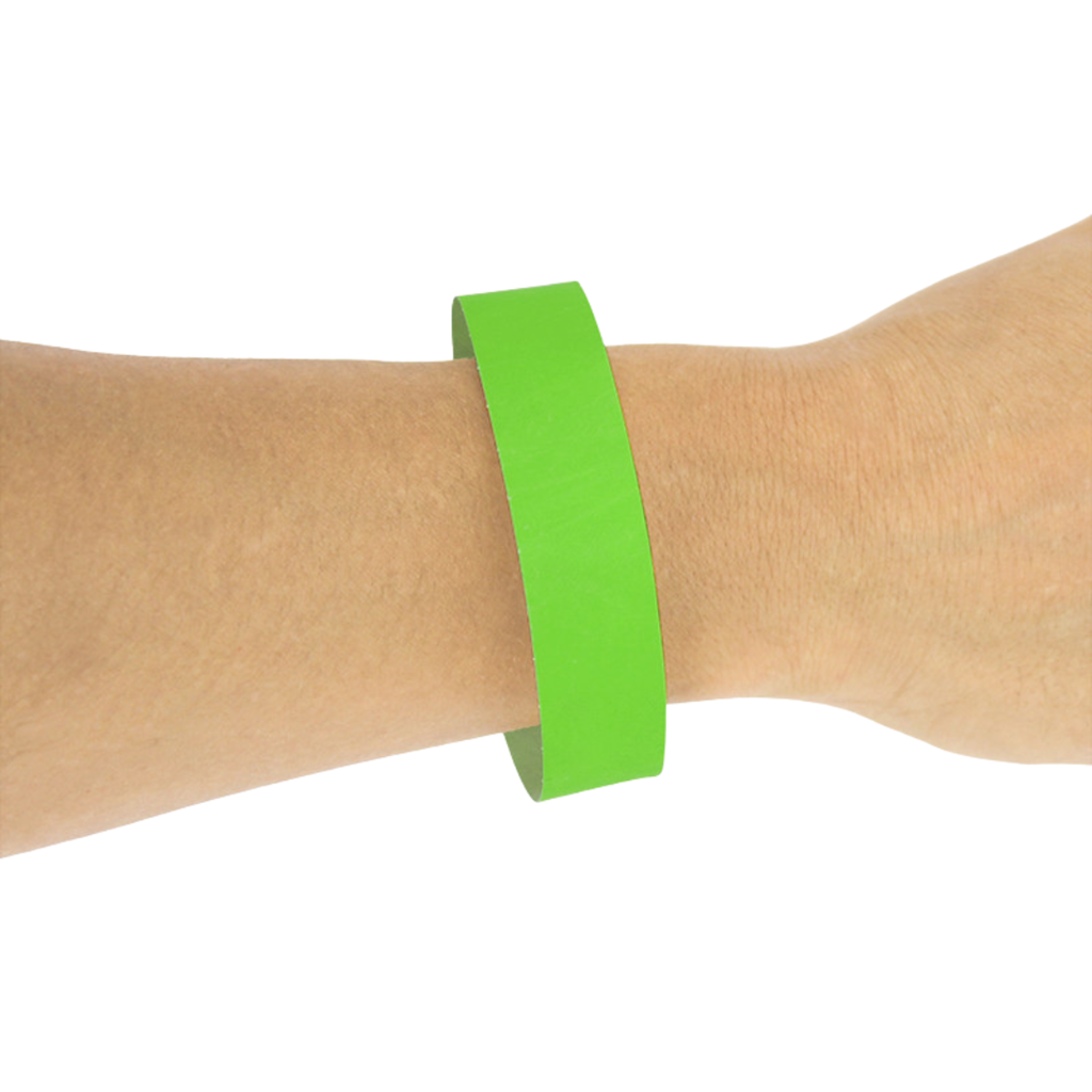50 GREEN paper identification wristbands - tearproof