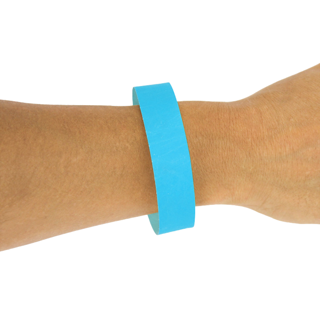 50 BLUE paper identification wristbands - tearproof