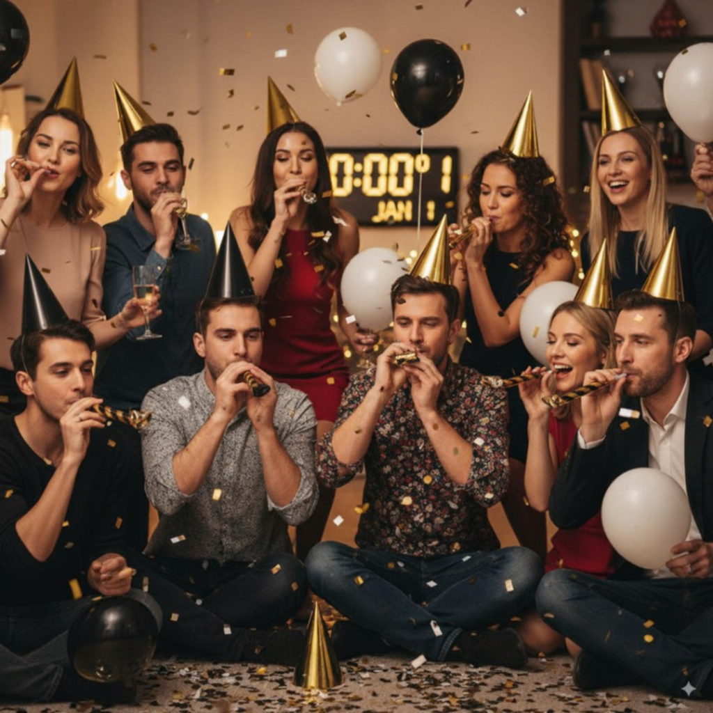 10-person gold and black party kit