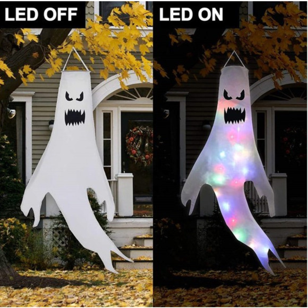 LED hanging ghost 120 x 63 cm 2 assorted designs incl. batteries