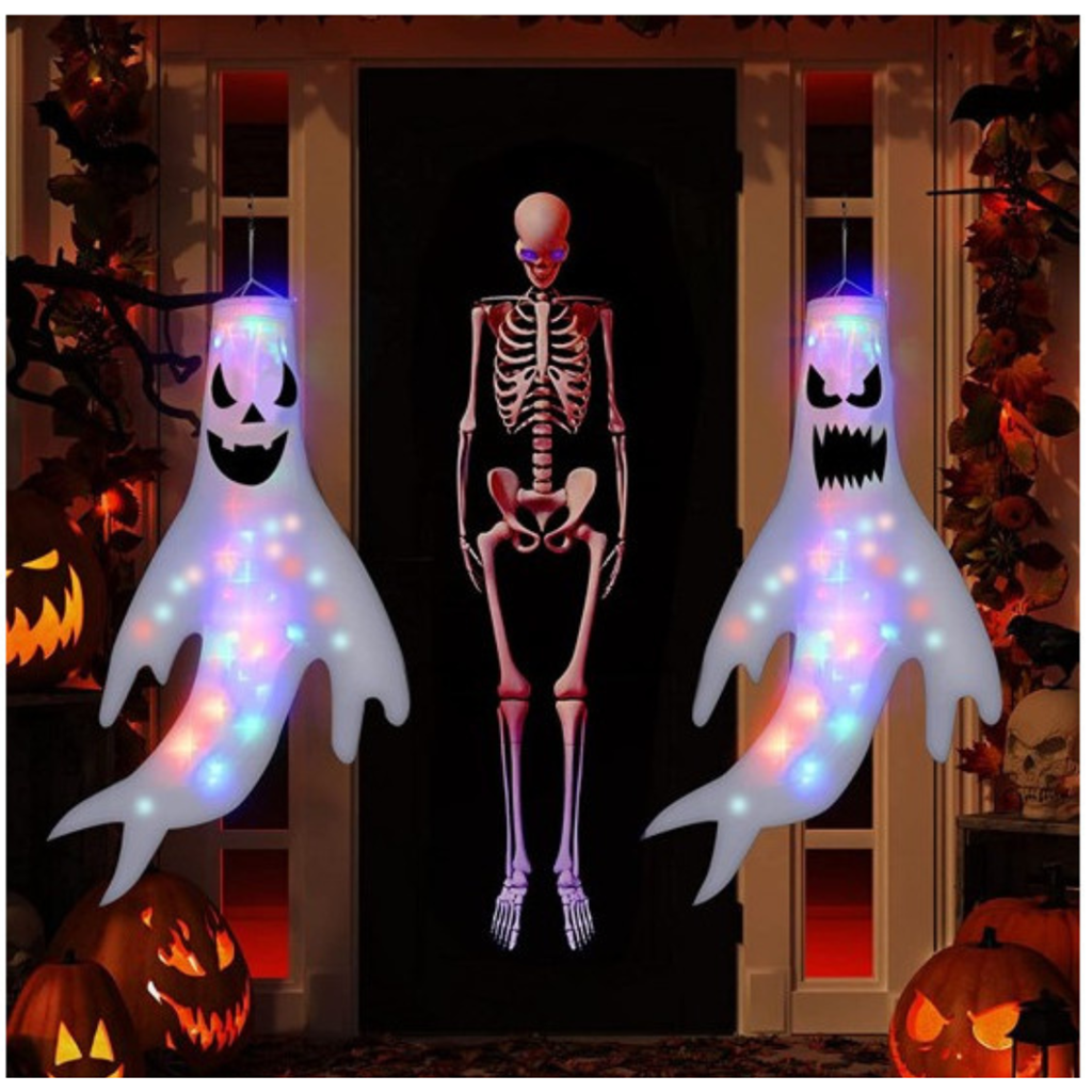 LED hanging ghost 120 x 63 cm 2 assorted designs incl. batteries