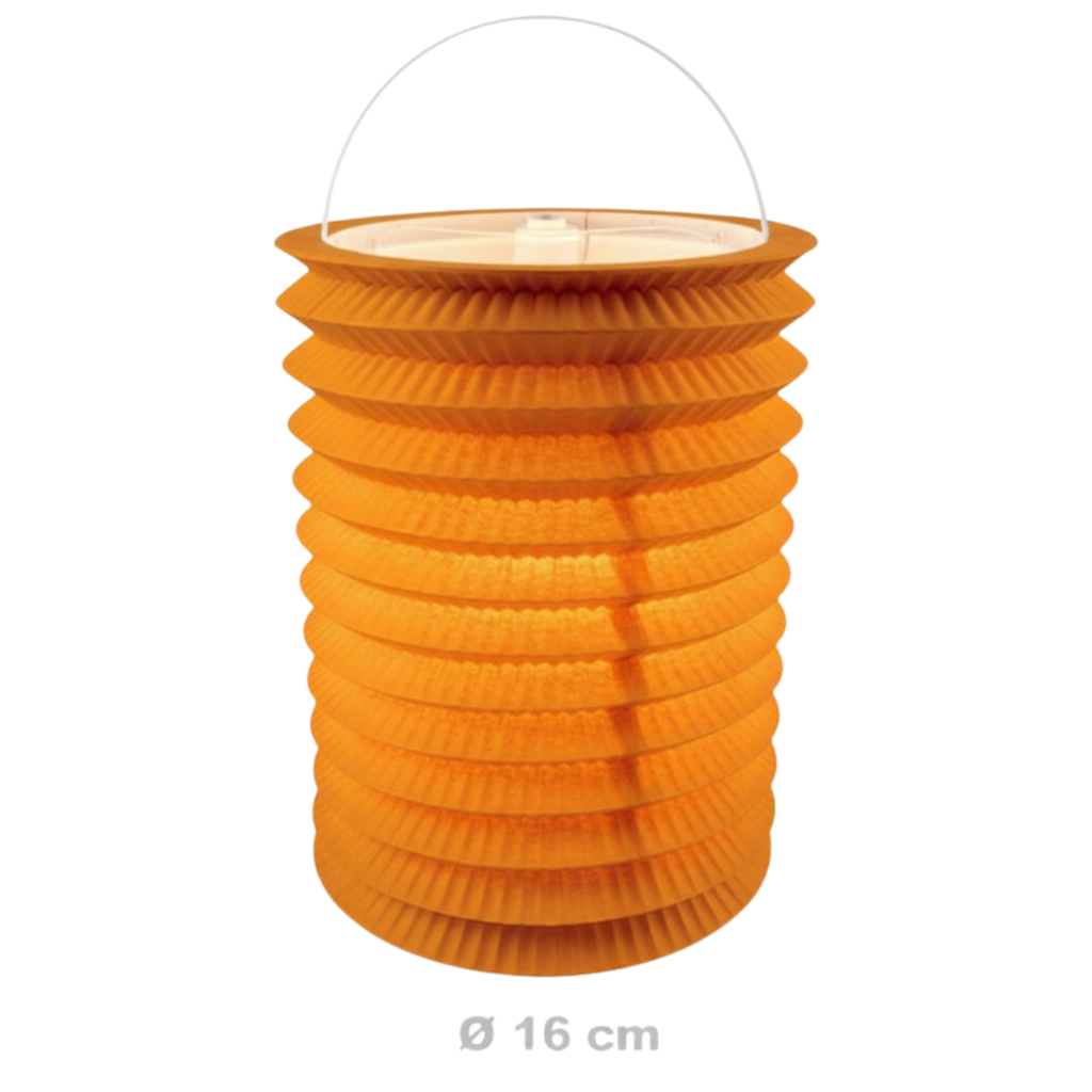12 Orange paper lanterns - 16 cm