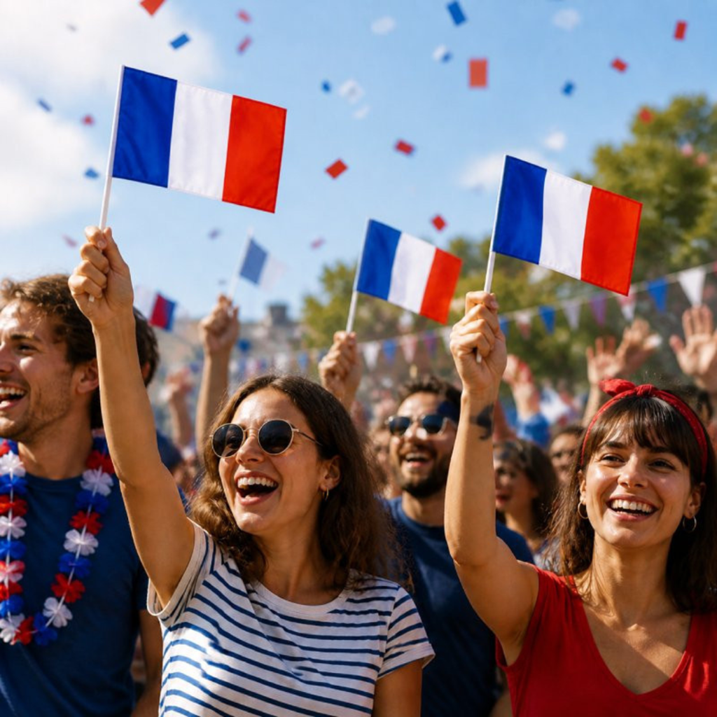 Pack of 100 small tricolour flags France