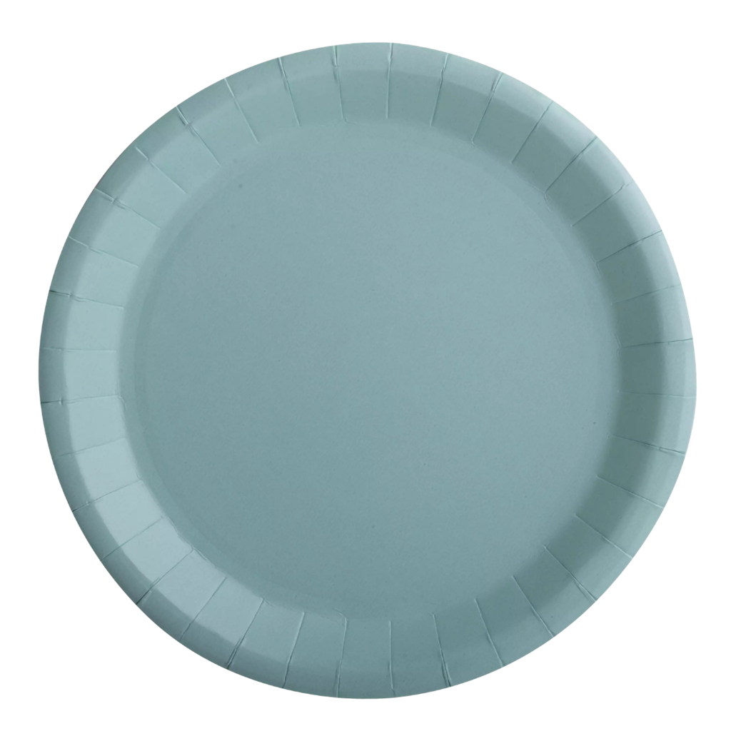 10 round paper plates water green - 22 cm