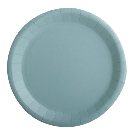 10 round paper plates water green - 22 cm