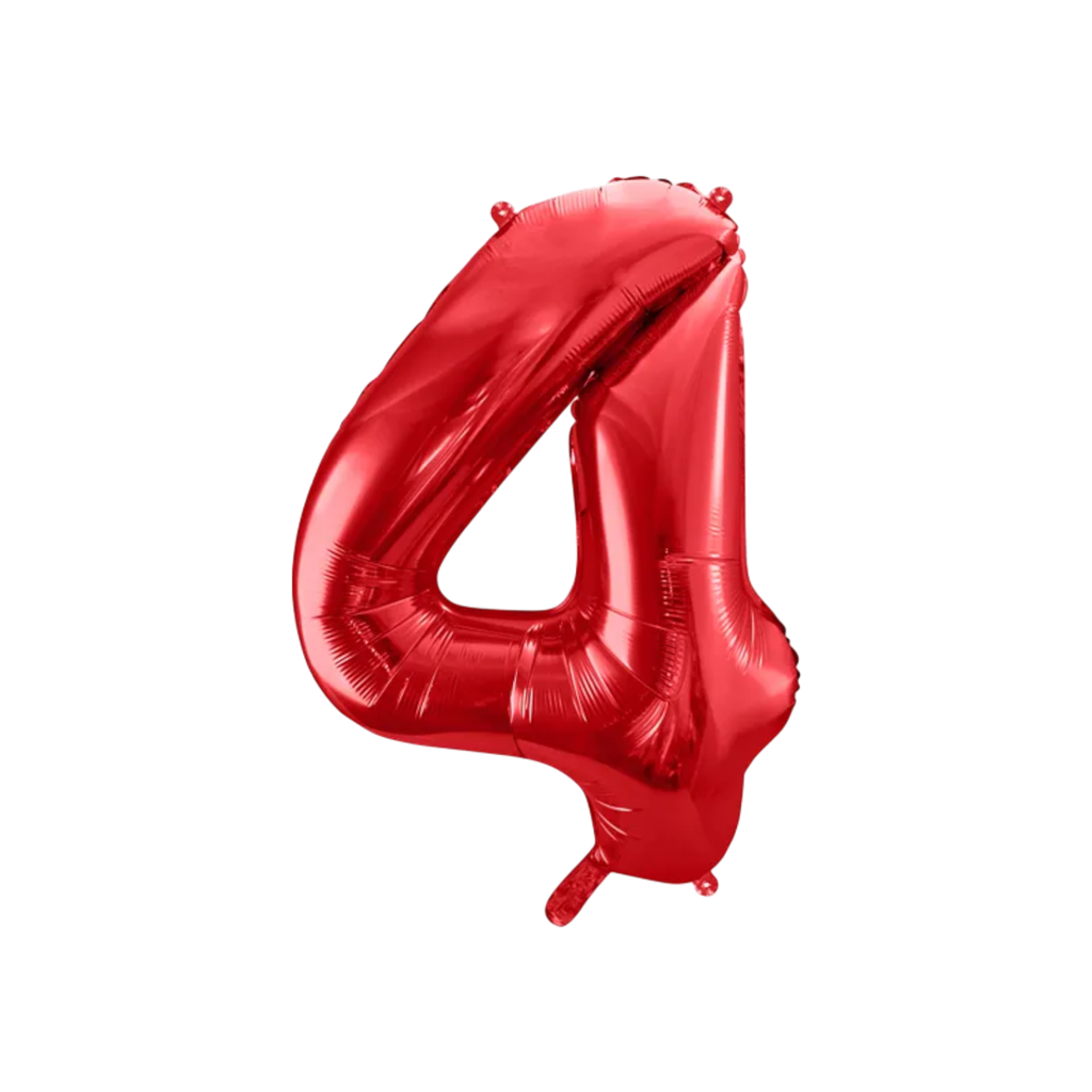 Ball Chiffre ''4'', aluminium, 86cm, red