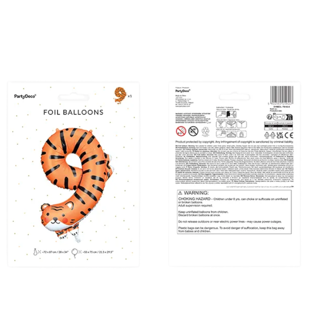 Ballon Tigre aluminium - Number 9