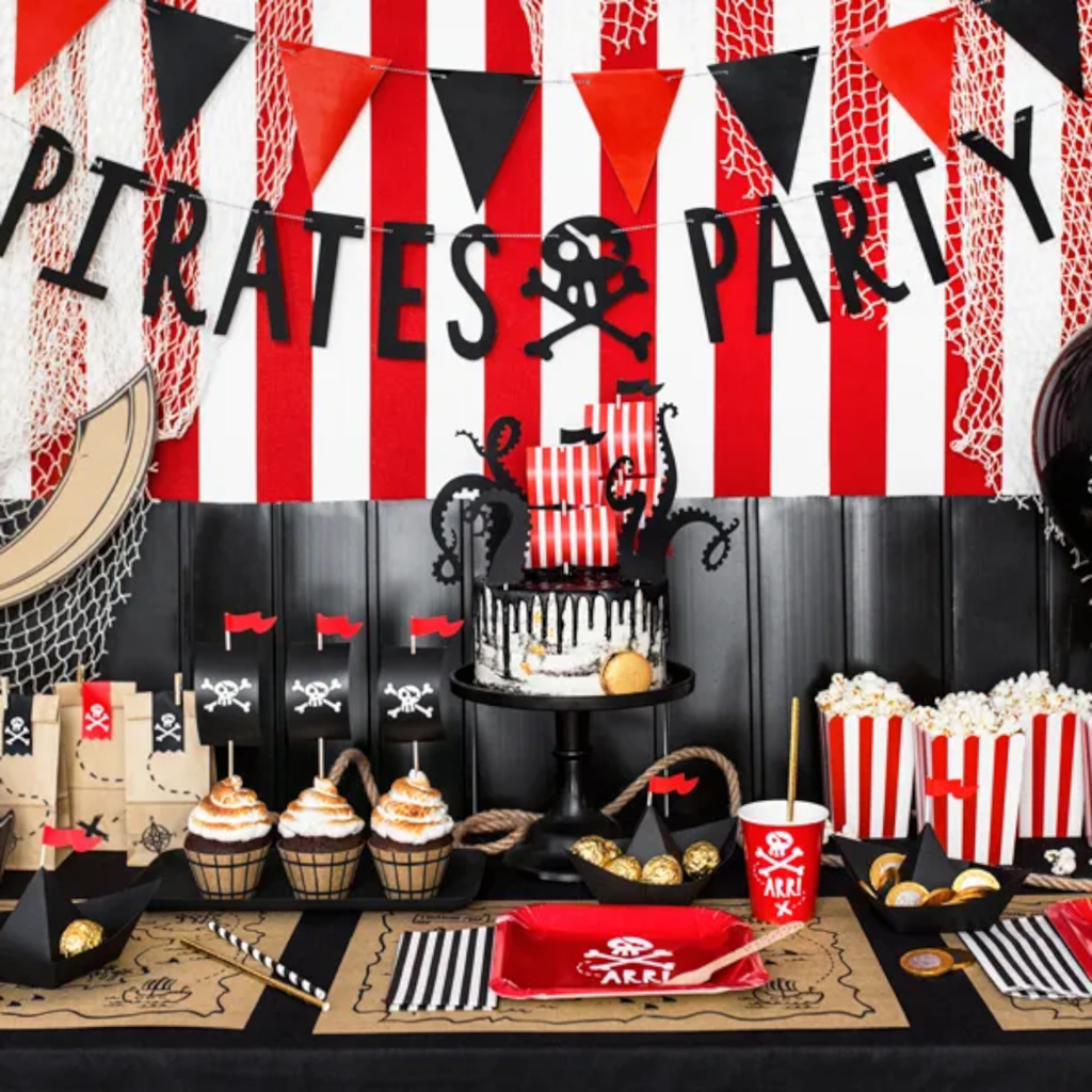 6 red and white striped popcorn boxes